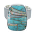 Silver Southwestern Turquoise And Opal Inlay Ring Size 6-3/4 AX83342
